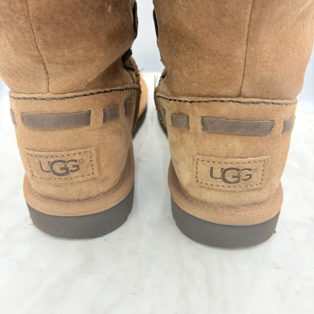 UGG ROSANA Brown Suede Winter Boots Tall 14